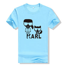 Load image into Gallery viewer, Karl Lagerfeld T Shirt women Unisex couple clothes graphic tees cat animal print Vogue bts tshirt femme streetwear korean style