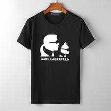 Load image into Gallery viewer, Karl Lagerfeld T Shirt women Unisex couple clothes graphic tees cat animal print Vogue bts tshirt femme streetwear korean style