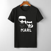 Load image into Gallery viewer, Karl Lagerfeld T Shirt women Unisex couple clothes graphic tees cat animal print Vogue bts tshirt femme streetwear korean style